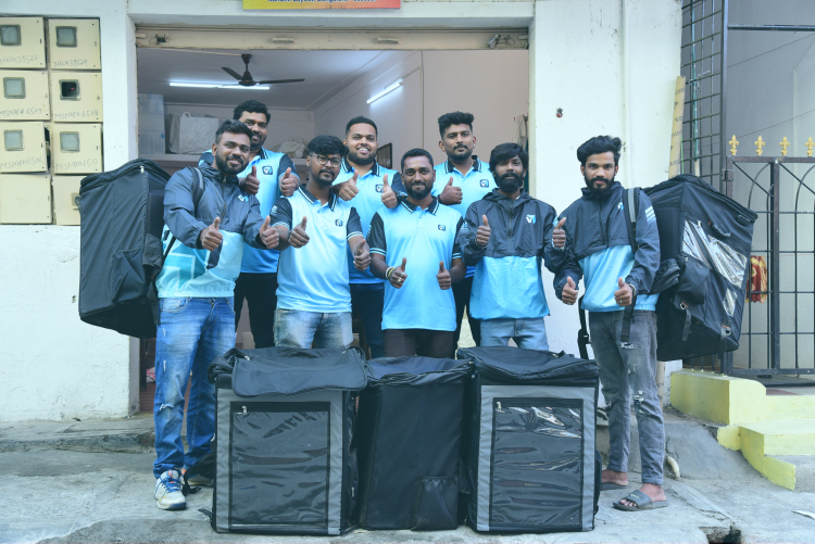 Logistics delivery team at dispatch hub